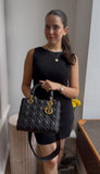 Christian Dior Black Medium Lambskin Leather with Gold Hardware from 2017