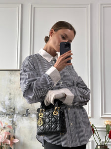Dior Lady Dior Mini Bag Black Lambskin Gold Hardware