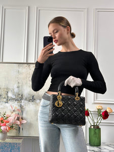 Dior Lady Dior Medium Bag Black Cannage classic