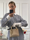 Dior Mini Lady Dior Bag Gold in Python Leather with Gold Hardware on