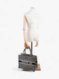 Christian Dior Book Tote Black / White Canvas Medium