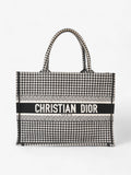 Christian Dior Book Tote Black / White Canvas Medium