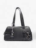 Christian Dior Logo Charms Boston Black Calfskin Leather