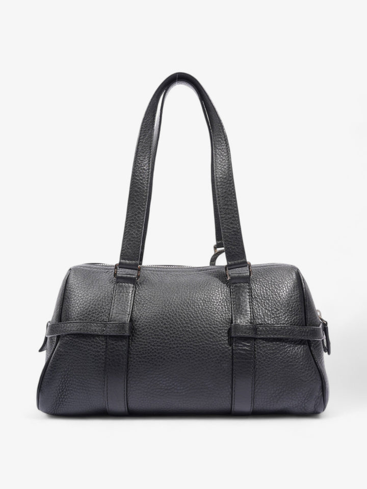 Christian Dior Logo Charms Boston Black Calfskin Leather