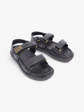 Christian Dior Dioract Sandals Black / Gold Leather EU 39.5 UK 6.5