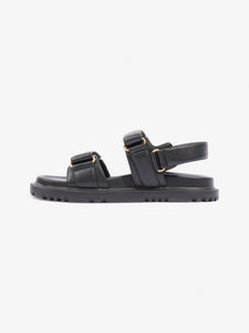 Christian Dior Dioract Sandals Black / Gold Leather EU 39.5 UK 6.5
