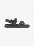 Christian Dior Dioract Sandals Black / Gold Leather EU 39.5 UK 6.5