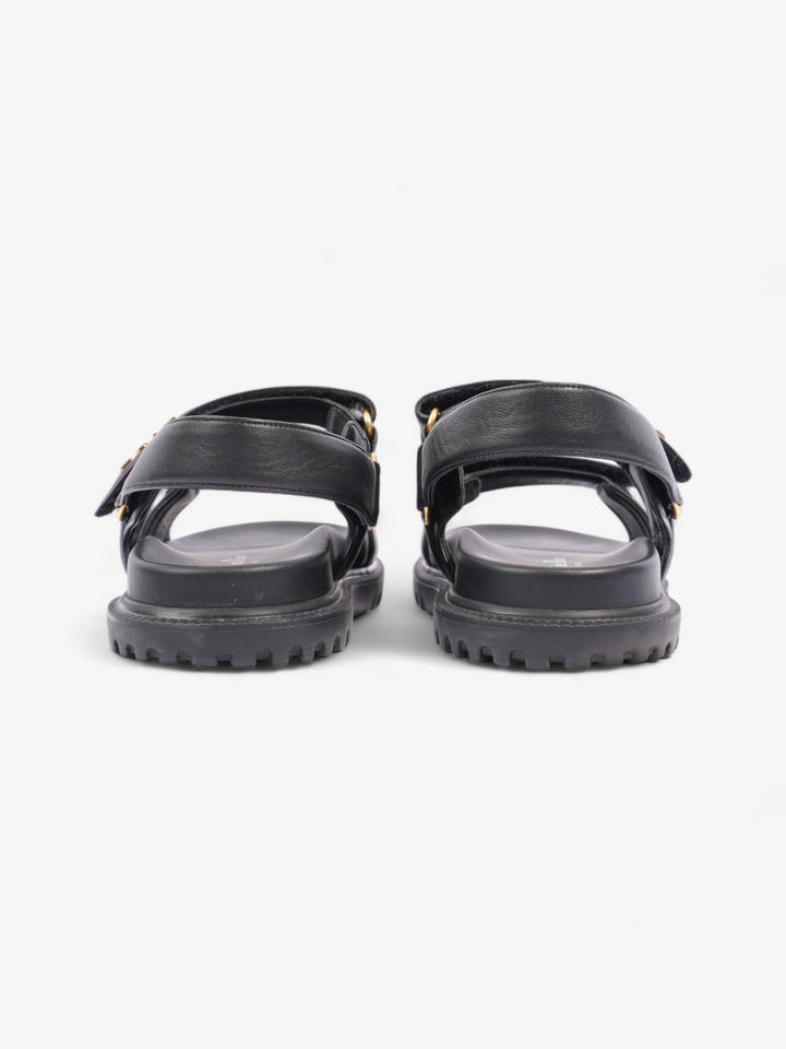 Christian Dior Dioract Sandals Black / Gold Leather EU 39.5 UK 6.5