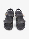Christian Dior Dioract Sandals Black / Gold Leather EU 39.5 UK 6.5