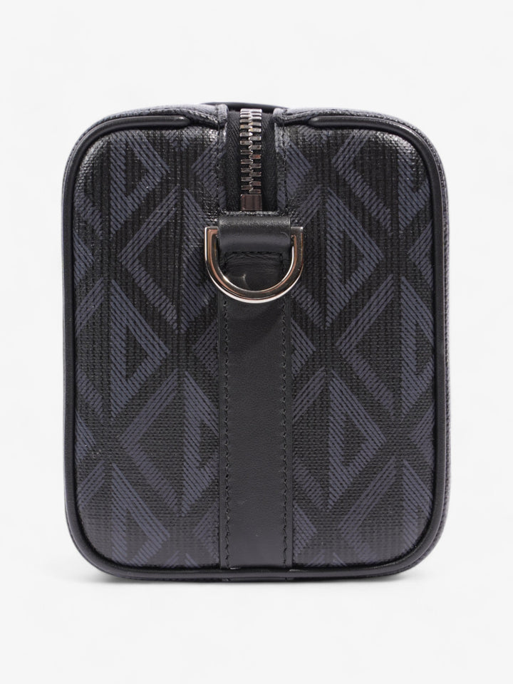 Christian Dior Pouch Saddle Duffle Black Coated Canvas