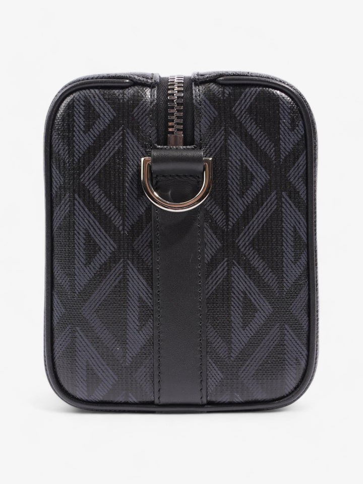 Christian Dior Pouch Saddle Duffle Black Coated Canvas
