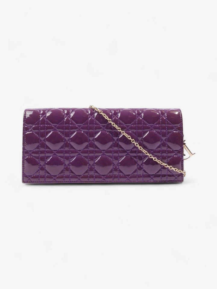 Christian Dior Long Flap Purple Patent Leather
