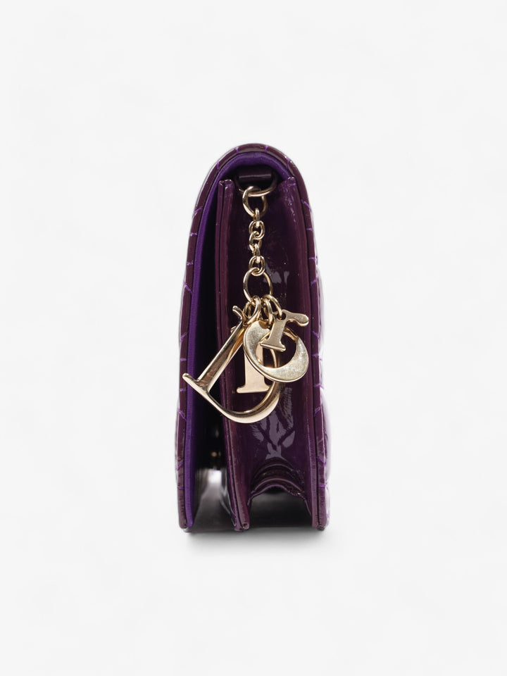 Christian Dior Long Flap Purple Patent Leather