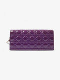 Christian Dior Long Flap Purple Patent Leather