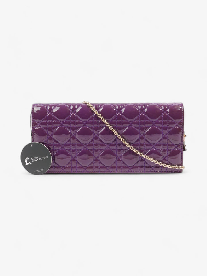 Christian Dior Long Flap Purple Patent Leather