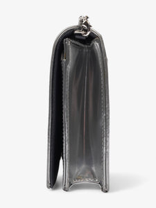 Christian Dior Diorama Wallet On Chain Silver Patent Leather