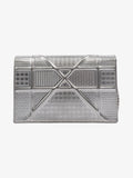 Christian Dior Diorama Wallet On Chain Silver Patent Leather