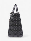 Christian Dior Lady Dior Black Lambskin Leather Medium