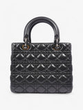 Christian Dior Lady Dior Black Lambskin Leather Medium