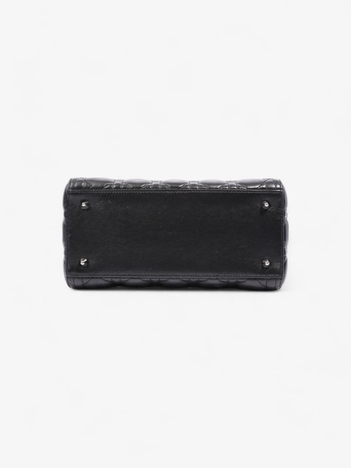 Christian Dior Lady Dior Black Lambskin Leather Medium