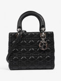 Christian Dior Lady Dior Black Leather Medium