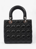Christian Dior Lady Dior Black Leather Medium