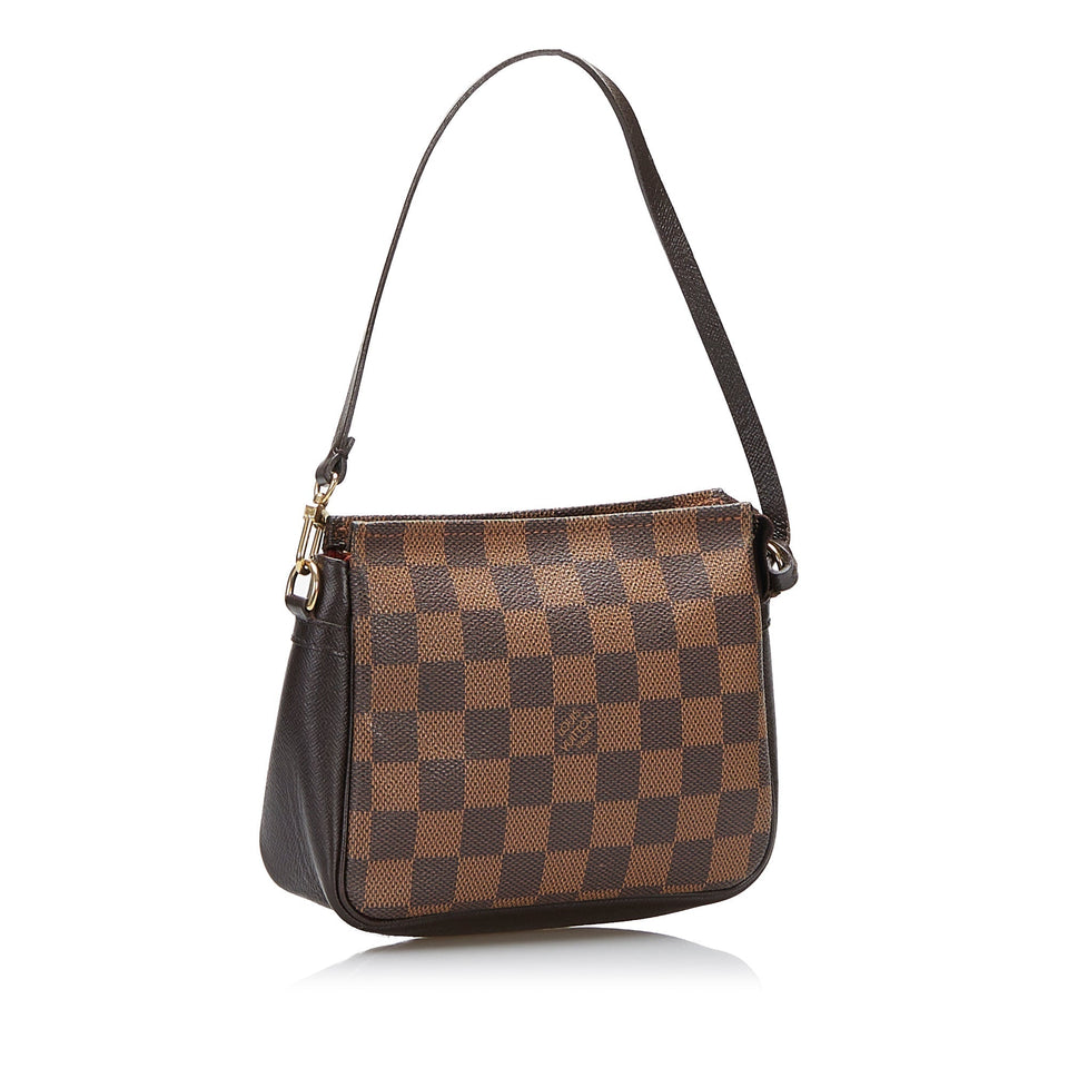 Louis Vuitton Trousse Pochette Damier Ebene Canvas Clutch