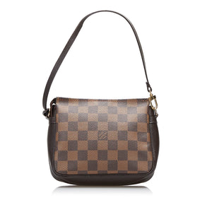 Louis Vuitton Trousse Pochette Damier Ebene Canvas Clutch