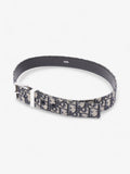 Christian Dior Oblique Belt Beige / Navy Canvas 90cm 36"