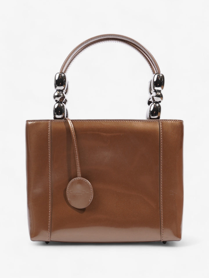 Christian Dior Malice Tote Brown Patent Leather