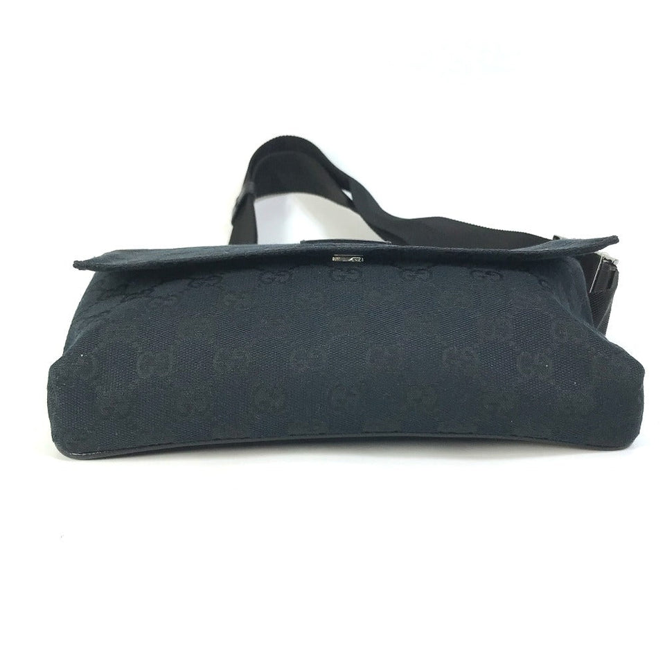 Gucci Waist bag 146304 GG canvas / leather black GG Belt bag mens