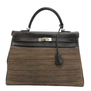 Hermes Handbag leather Brown Vibrato Kelly 35 Women
