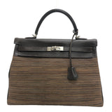 Hermes Handbag leather Brown Vibrato Kelly 35 Women