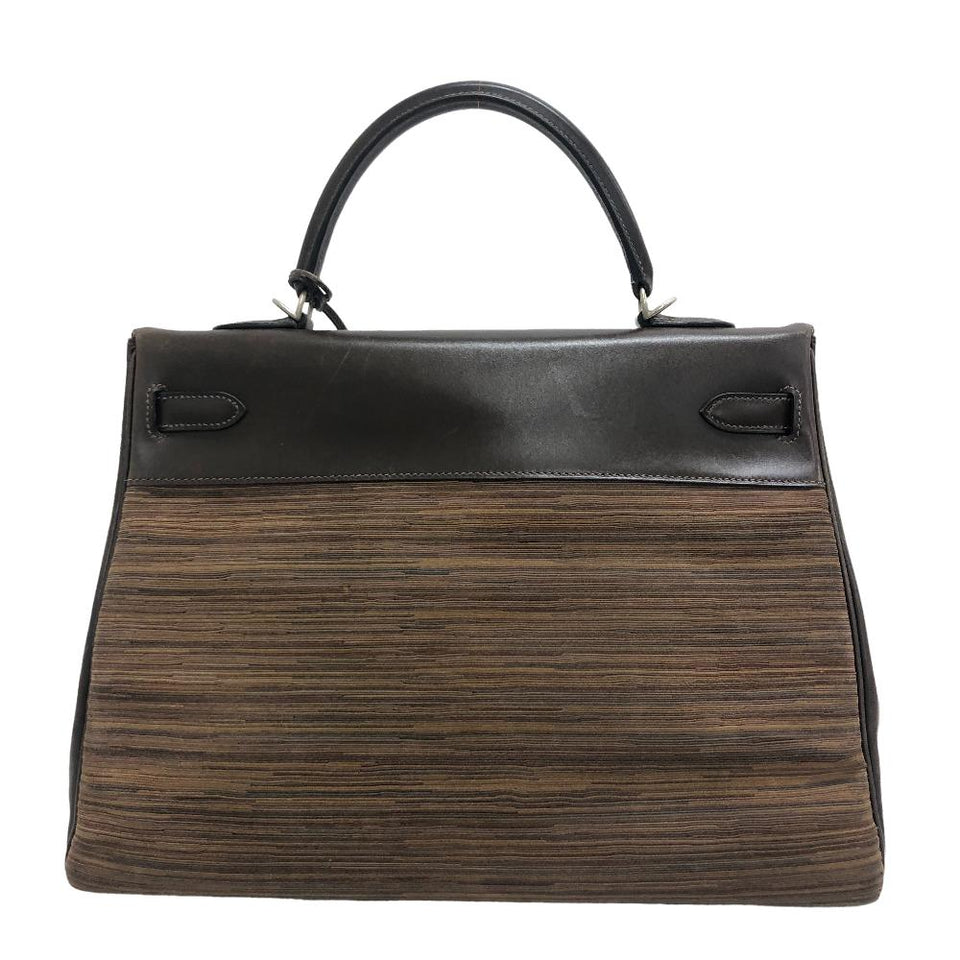 Hermes Handbag leather Brown Vibrato Kelly 35 Women