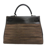 Hermes Handbag leather Brown Vibrato Kelly 35 Women
