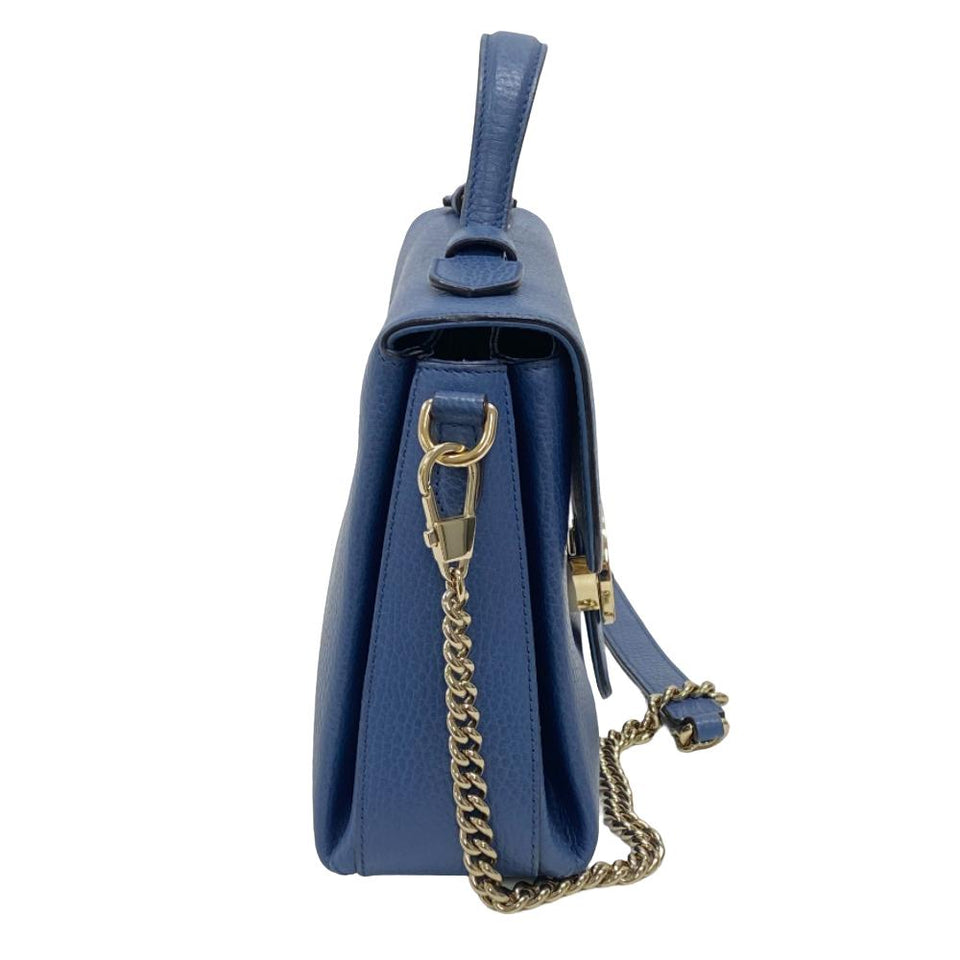 Gucci Shoulder Bag 510302 leather blue 2WAY handbag Women