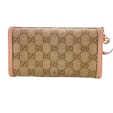 Gucci Long Wallet Purse 323396 Canvas, Leather beige GG canvas Zippered Coin Pocket Long Wallet Women