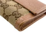 Gucci Long Wallet Purse 323396 Canvas, Leather beige GG canvas Zippered Coin Pocket Long Wallet Women