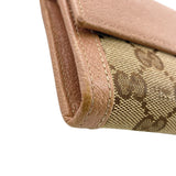 Gucci Long Wallet Purse 323396 Canvas, Leather beige GG canvas Zippered Coin Pocket Long Wallet Women