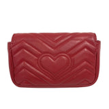 Gucci Shoulder Bag 476433 leather Red ChainShoulder GG Marmont Women