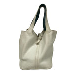 Hermes Handbag Taurillon Clemence white Picotin Eclat 22 MM
