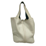 Hermes Handbag Taurillon Clemence white Picotin Eclat 22 MM
