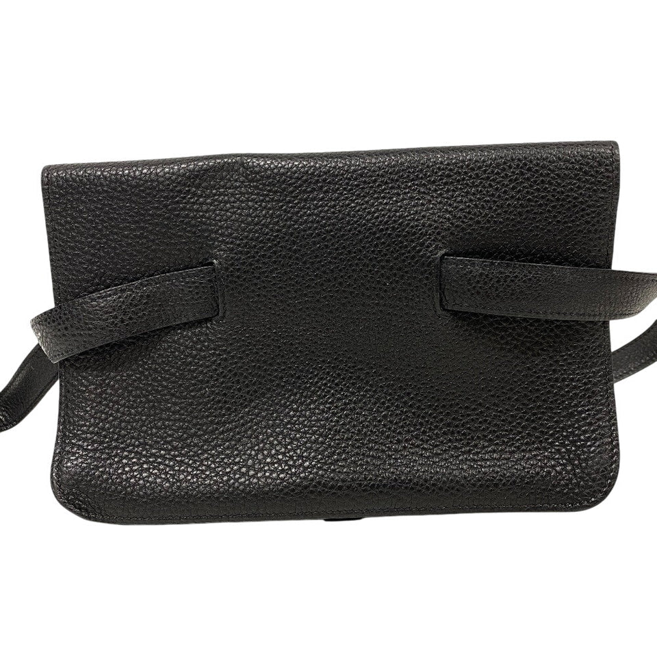 Hermes Waist bag Togo black Sling bag Crossbody Dogon SilverMetal Women(Unisex)