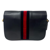 Gucci Shoulder Bag 602204 Leather, Velour Navy Velor x leather Horsebit 1955 Women