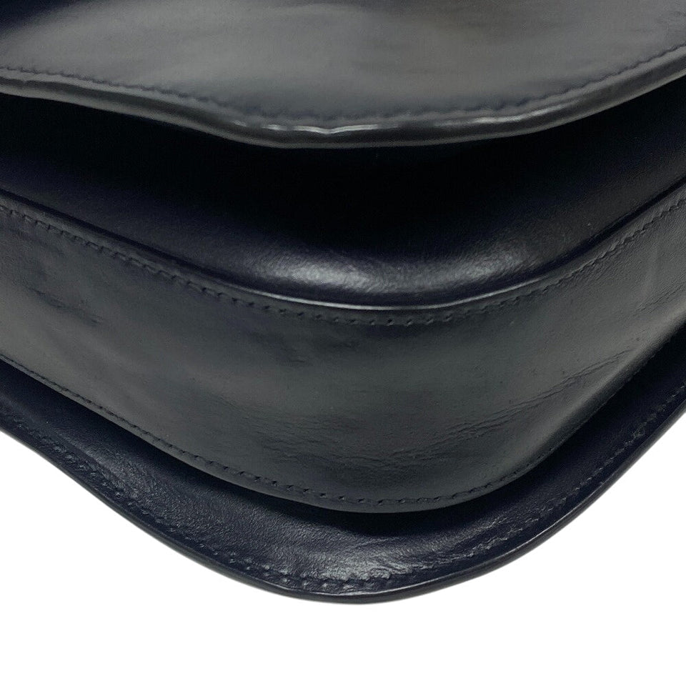 Gucci Shoulder Bag 602204 Leather, Velour Navy Velor x leather Horsebit 1955 Women