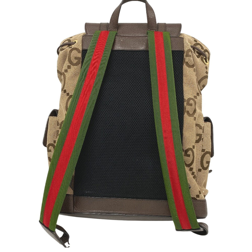 Gucci Backpack 678829 Canvas, Leather Brown Jumbo GG mens(Unisex)