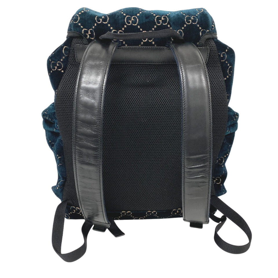 Gucci Backpack 574923 Leather, Nylon green GG velvet unisex(Unisex)