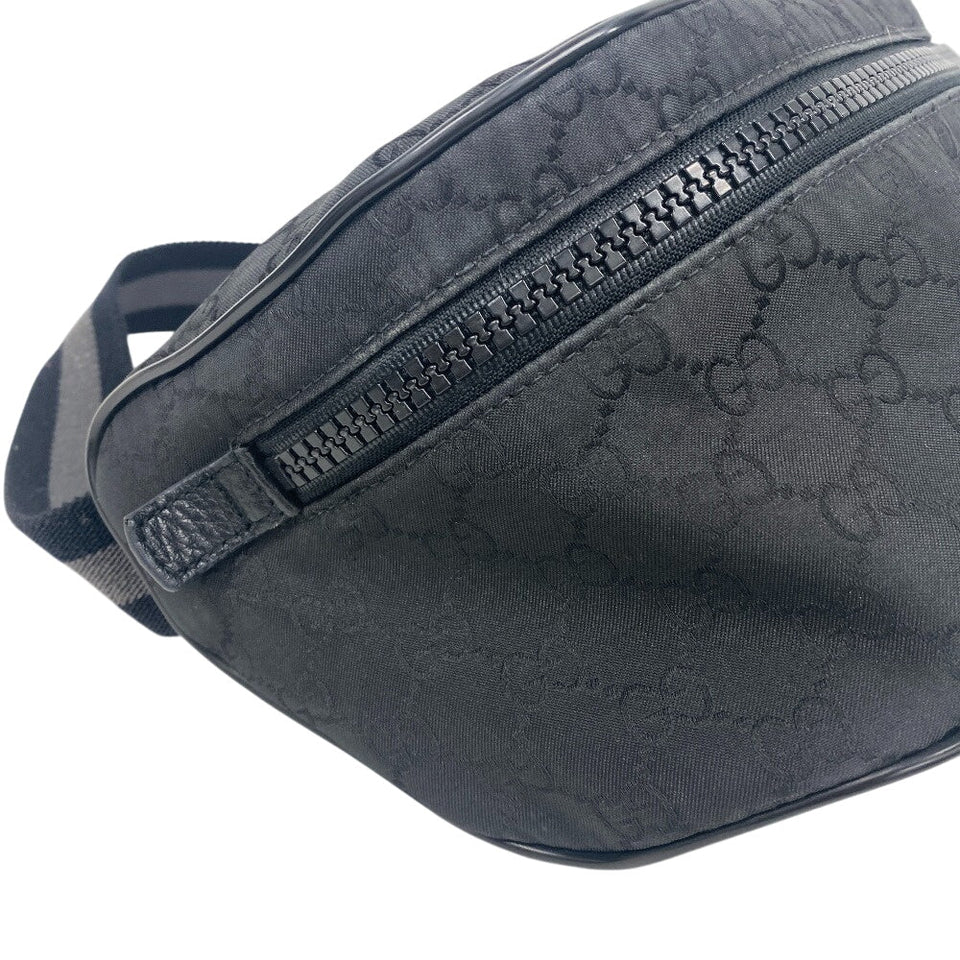 Gucci Sling bag Nylon, Leather black GG nylon