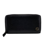 Gucci Long Wallet Purse 408801 leather black Interlocking G