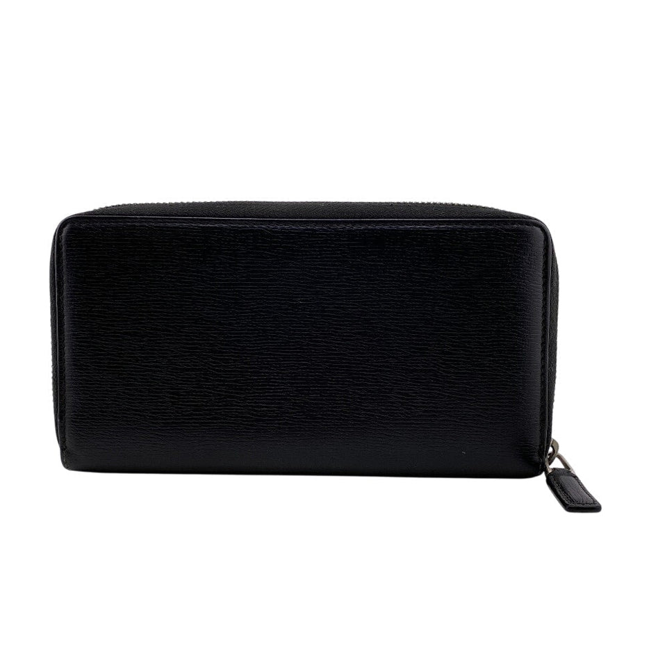 Gucci Long Wallet Purse 408801 leather black Interlocking G